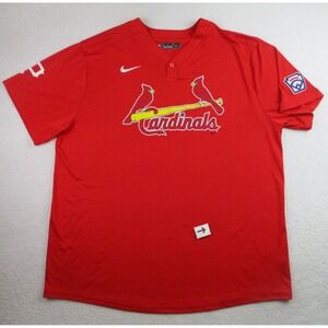 St. Louis Cardinals Nike Shirt Men 2XL Red Little League Patch MLB Baseball READ